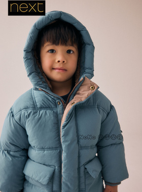 英国Next正品代购儿童蓝色外套加厚毛衬棉服卡通棉衣大衣AV1-024