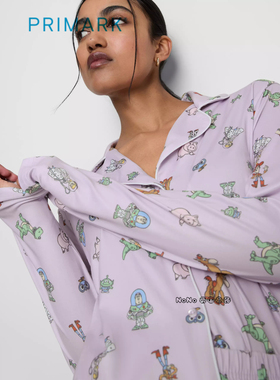 代购英国Primark女款成人大童紫色玩具总动员家居服睡衣长裤开衫