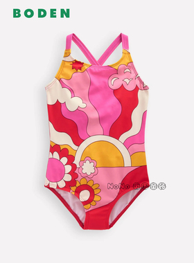 英国Mini BODEN代购粉红色太阳吊带连体泳衣温泉防晒2-14岁G5923