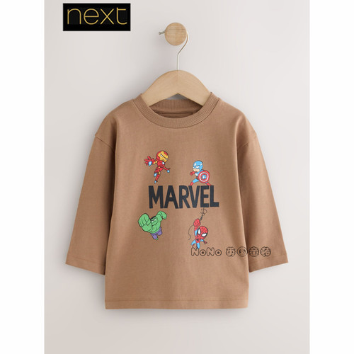 英国Next正品男童漫威蜘蛛侠绿巨人长袖T恤全棉1-8岁新款G78-630