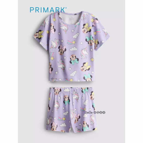 英国Primark代购儿童紫色彩虹独角兽米妮短袖家居服睡衣裤柔软