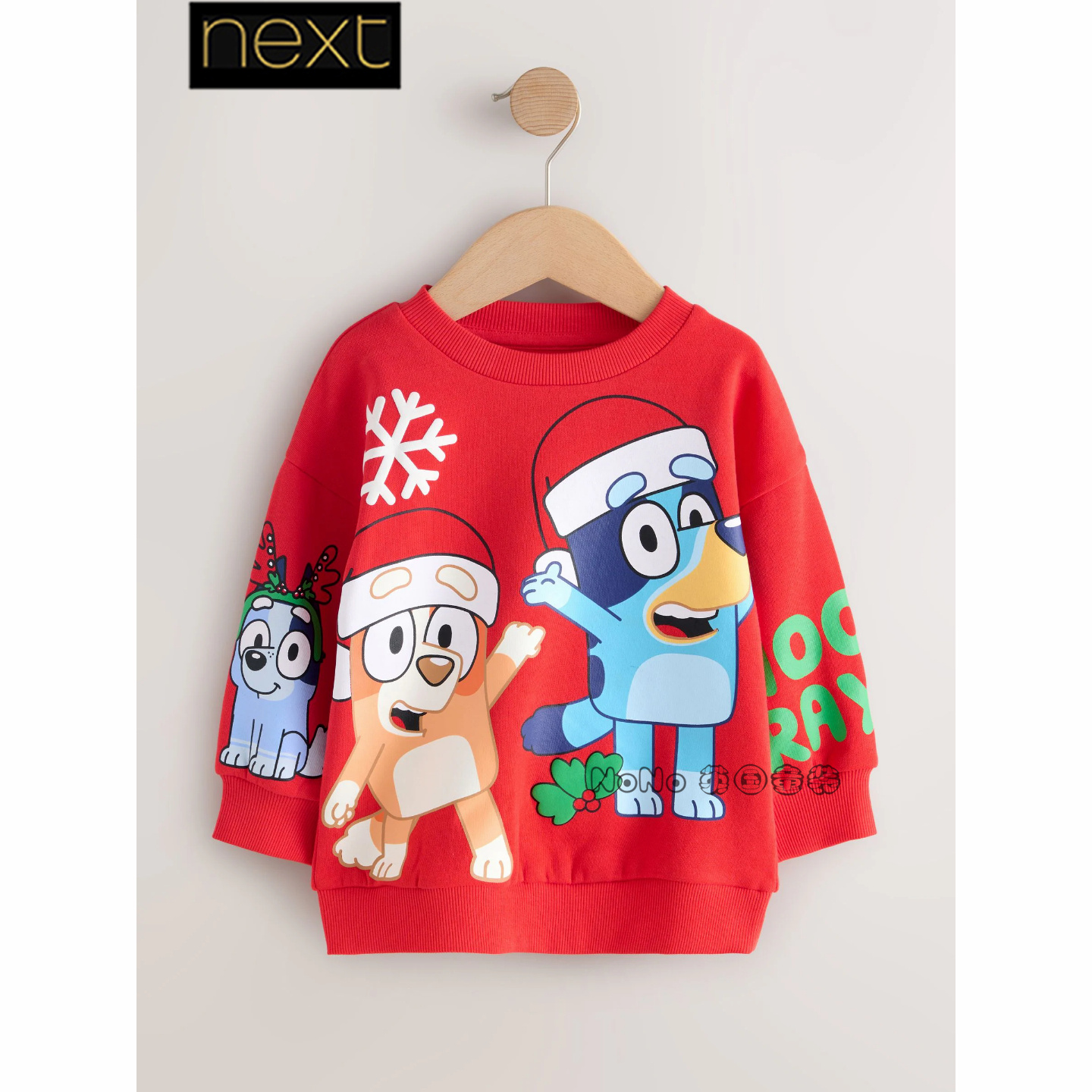 英国Next儿童红色布鲁伊圣诞新年卫衣运动衫休闲纯棉1-8岁F66-905