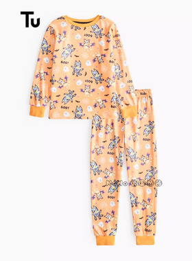 代购英国TU儿童布鲁伊橙色宾果家居服睡衣裤保暖加绒套装新款