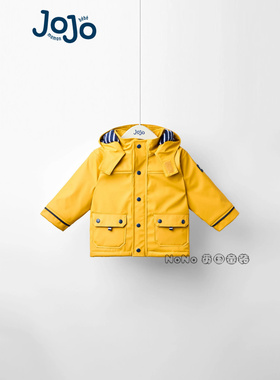 代购英国JoJo Maman Bebe儿童黄色防雨风衣外套冲锋衣F34-859