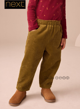 Next英国正品代购女童春秋橄榄绿色灯芯绒裤休闲长裤纯棉W28-141