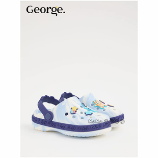 英国GEORGE乔治代购儿童蓝色布鲁伊BLUEY洞洞鞋拖鞋沙滩1357863