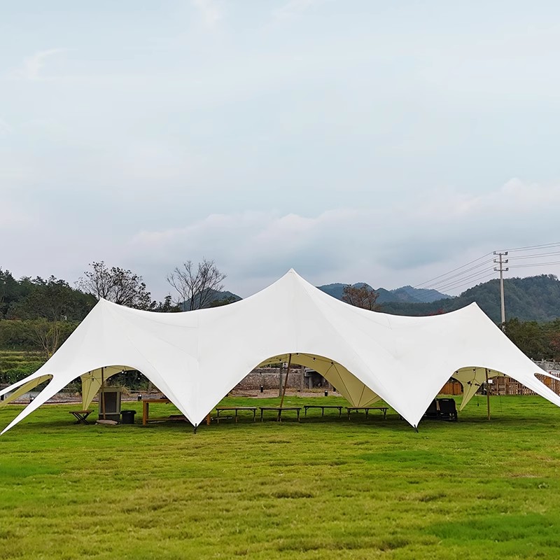 户外超大户外天幕帐篷大型六角露营野营加厚防雨防晒遮阳棚大凉棚