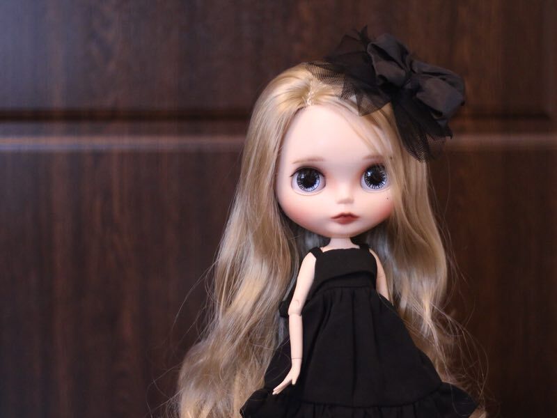 HobgobLin娃娃、新手改娃改妆、带头发RBL小布偏分金色头皮 假发