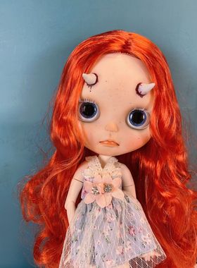 小魔兽妆容真人风肌理  委屈嘴巴 魔兽小角 配黑色英文眼皮 定金