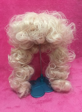 粉红、浅紫色双卷发 欧美英伦风 RBL头皮带头发 新手改娃改妆