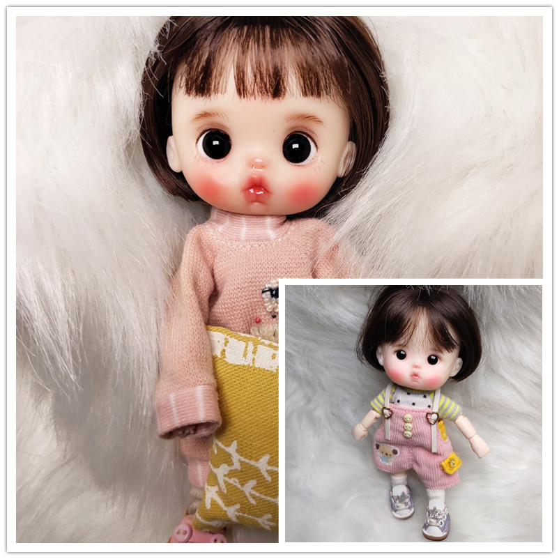 HobgobLin改娃 ob11黏土娃烫泡嘴小人娃女娃 纯手工捏娃 订制定金