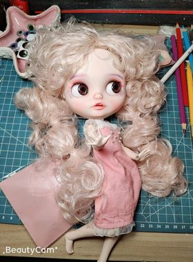 HobgobLin 小布裸娃,B女,粉色假发，适合改娃，头皮