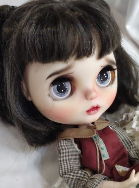 深棕色短卷头发小委屈妆容 带眼泪 19关节裸娃 厂家直销改娃定金