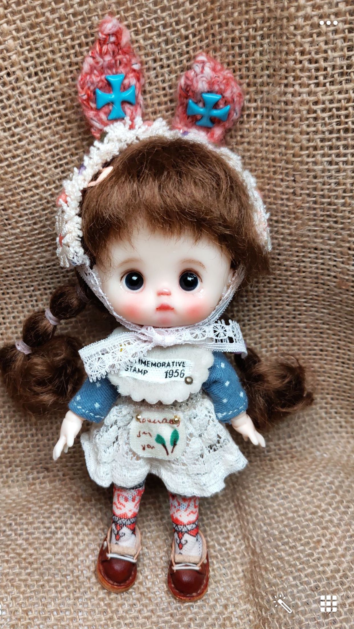 hobgoblin 纯手工捏娃改娃 ob11抿嘴双辫子黏土娃 定制定金