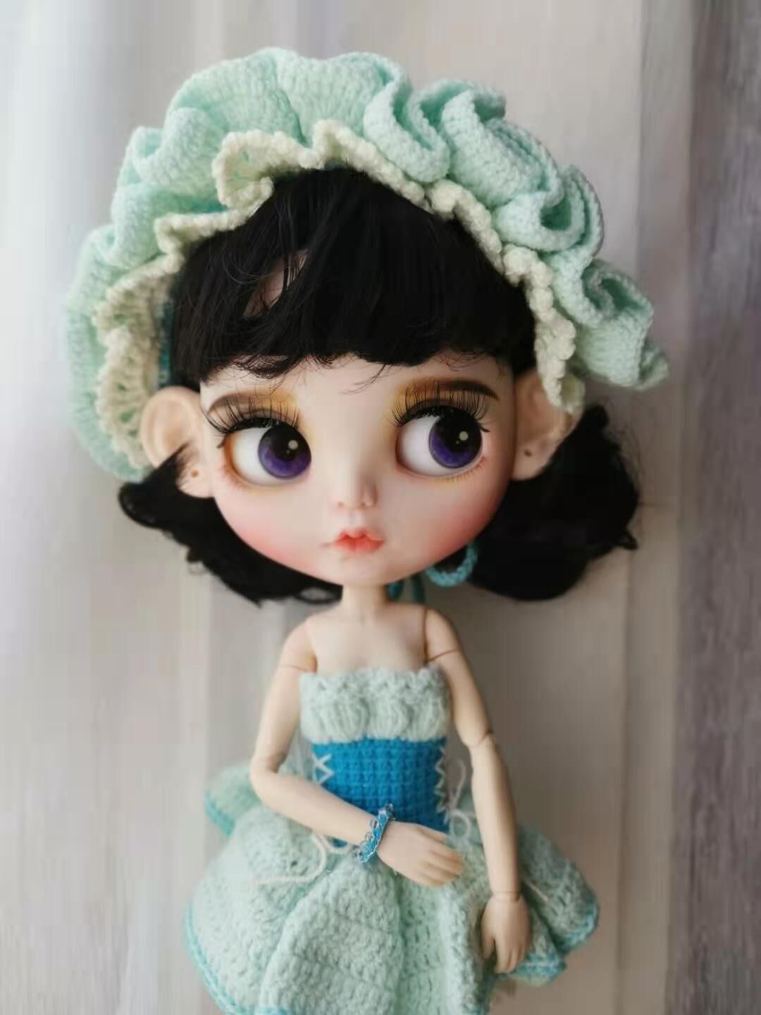 关节黑色波波头裸娃厂直销