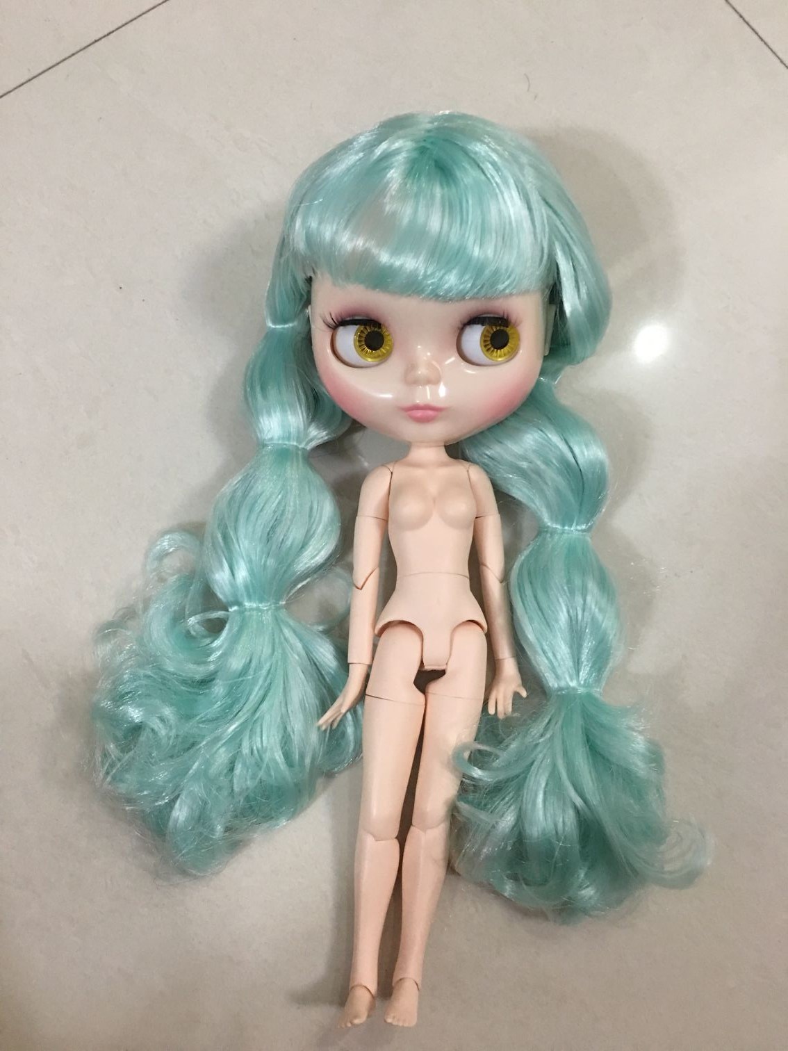 关节浅绿色改妆裸娃