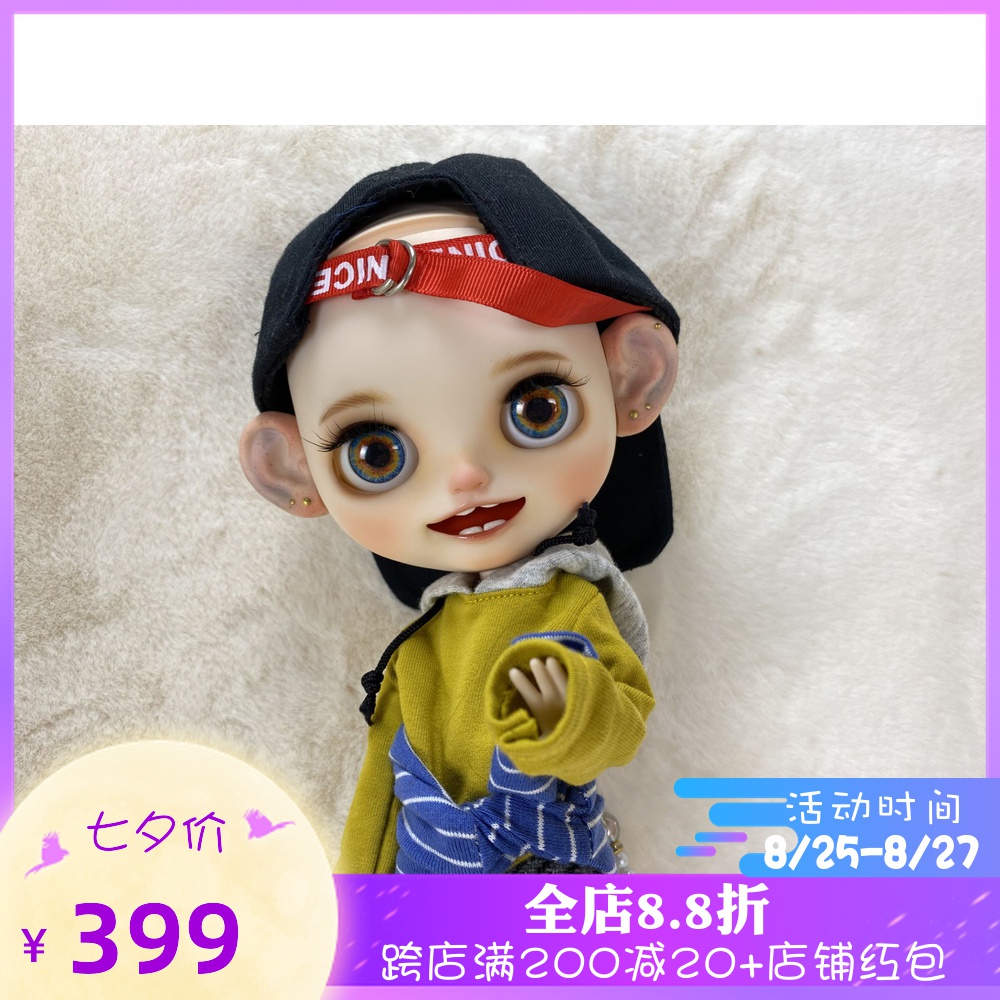 HobgobLin小布改娃画米奇后脑 眼皮 可爱笑嘴男娃 定制定金