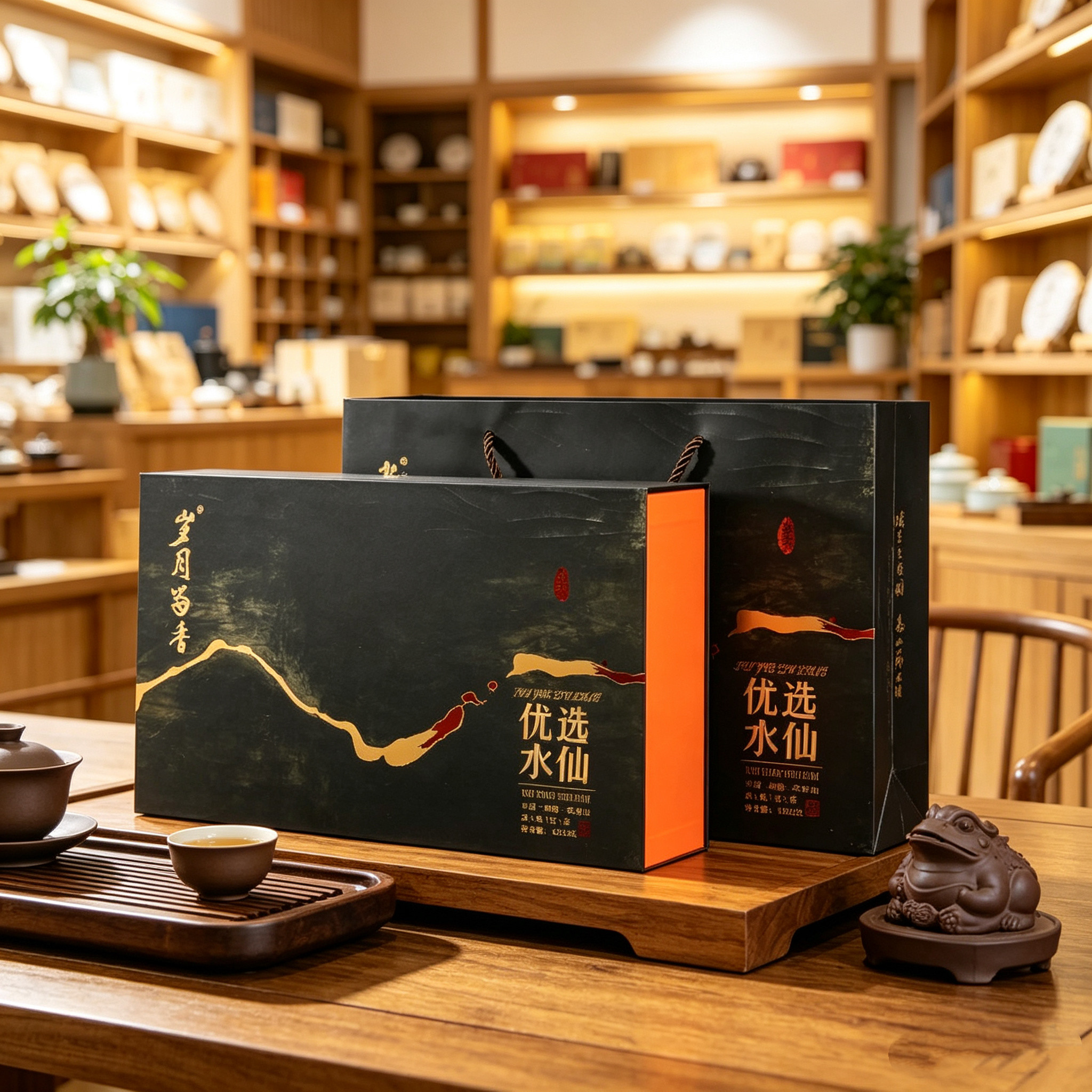 口粮茶溪谷留香岁月留香优选水仙武夷山岩茶办公迎客礼盒装乌龙茶