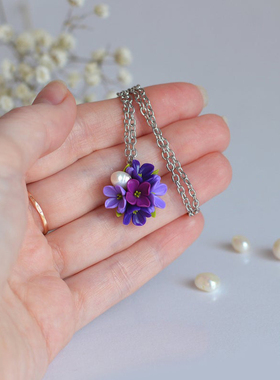 俄罗斯手工百搭植物花卉多色项链