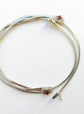 孤品复古宫廷风镶嵌红宝石锁骨链