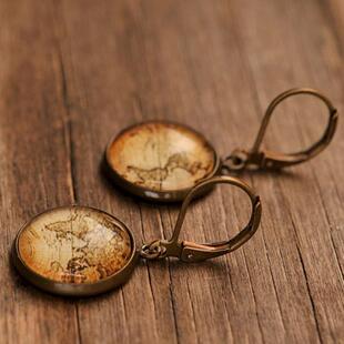 古老地图耳坠 宇宙空间 立陶宛Sandra 魔法饰品