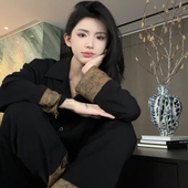 秋冬季 无胸垫 高级感家居服套装 睡衣女纯棉保暖轻奢老钱风长袖 长裤