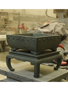 底座青石花架室内台几天然石材花几石雕办公桌摆件石头垫盆景台座