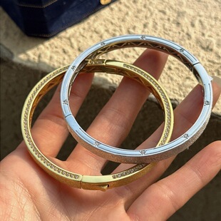 法国【设计师】CARLINE满天星手镯女轻奢拉丝复古小众设计感开口