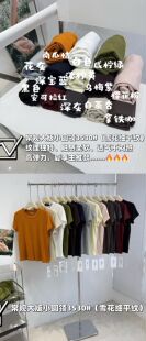 三可3530夏季新款短袖T恤女百搭显瘦圆领纯色上衣显瘦上衣半袖女