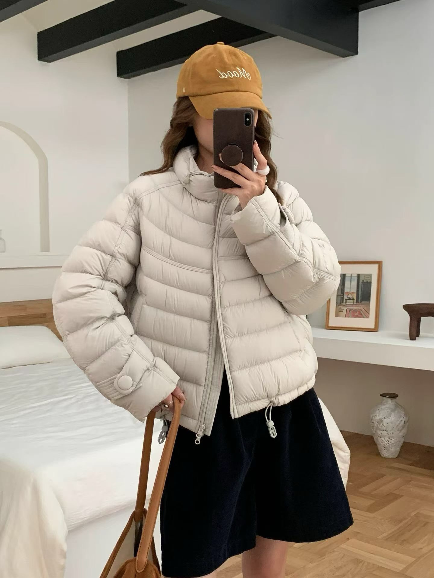 立领排骨爆款韩版90白鸭绒羽绒服女短款轻薄保暖秋冬加厚外套