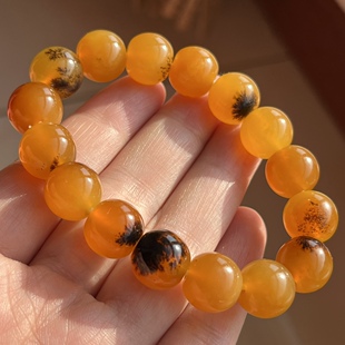 天然岫玉辽阳花玉红糖色草花手串卡12圆珠正品包邮保真