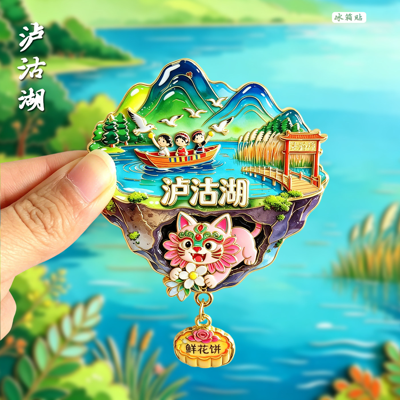 [泸沽湖]彩绘冰箱贴文创云南旅游纪念品伴手礼装饰品创意磁贴立体图片