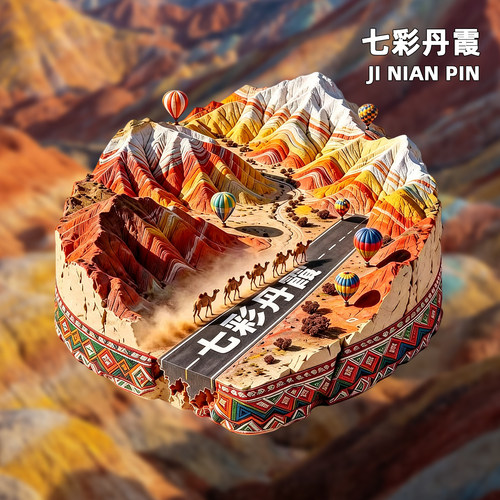 [敦煌]金属冰箱贴文创甘肃七彩丹霞莫高窟月牙泉旅游博物馆纪念品