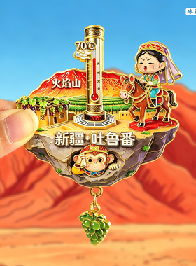 【新疆】吐鲁番火焰山金属冰箱贴独库公路禾木旅游景点创意纪念品
