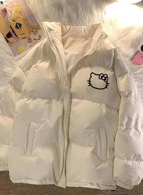 棉服凯蒂猫中大童美式棉服衣立领面包服冬季棉袄ins潮外套童装女