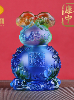 宋韶光大师2026马年吉祥物 福寿康宁葫芦 古法琉璃摆件桌面摆件