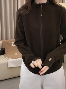 加厚双面绒立领外套女2025年冬季新款简约百搭显瘦保暖上衣