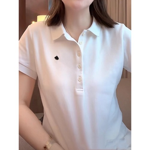 小马刺绣翻领短袖T恤女2025夏季新款时尚休闲百搭显瘦经典POLO衫