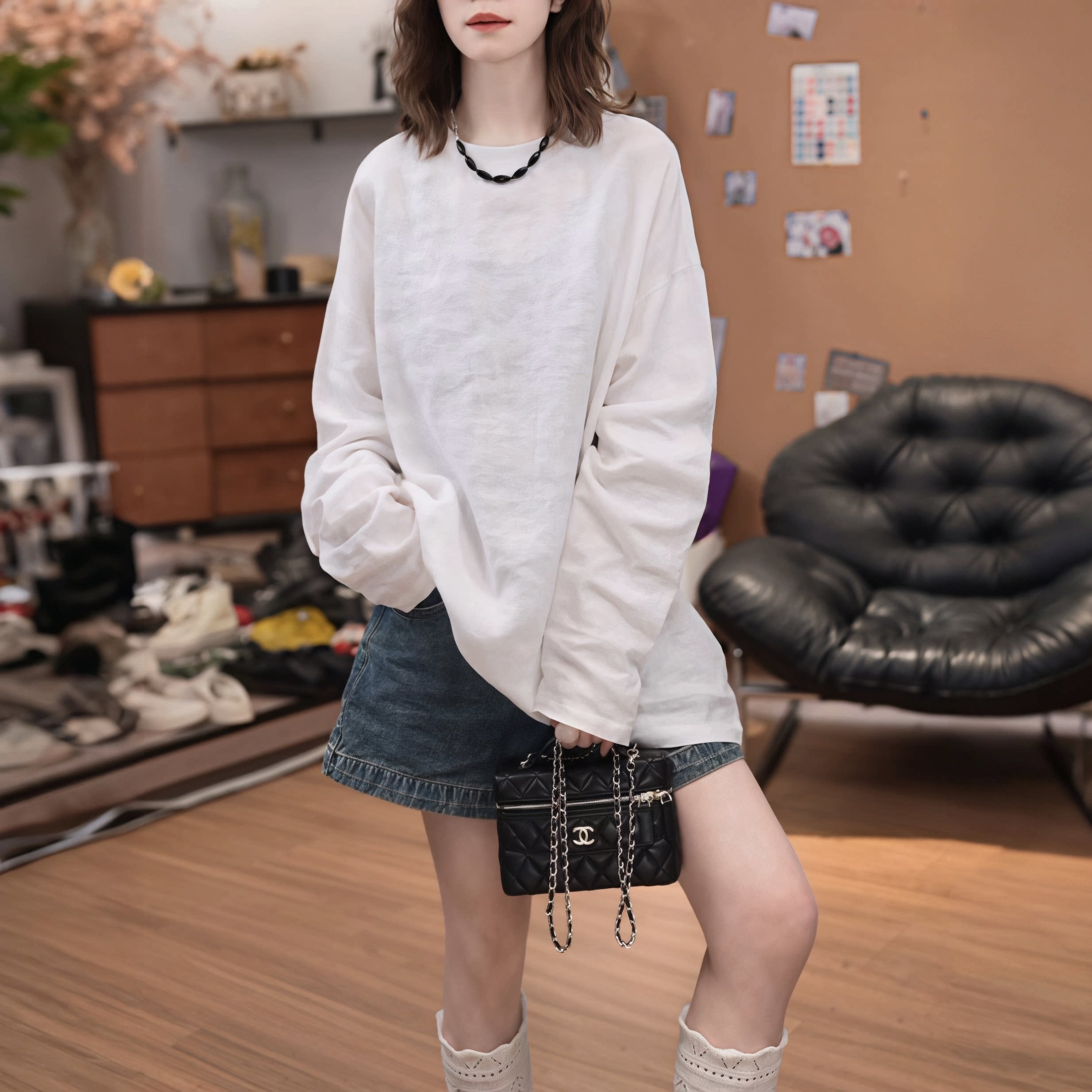 慵懒风亚麻薄防晒衣女2026夏新款纯色宽松百搭显瘦中长款长袖T恤