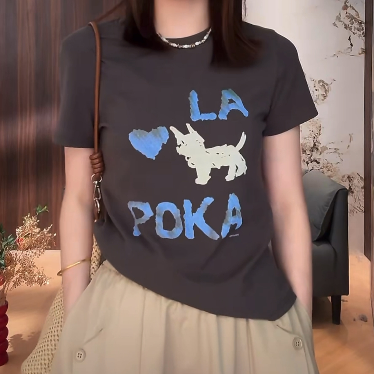 卡通小狗字母印花短袖T恤女2025夏季新款韩版减龄百搭显瘦上衣ins