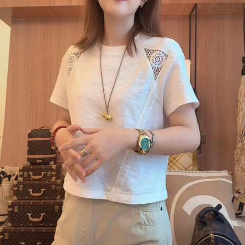 【送运费险】蕾丝拼接短袖T恤女