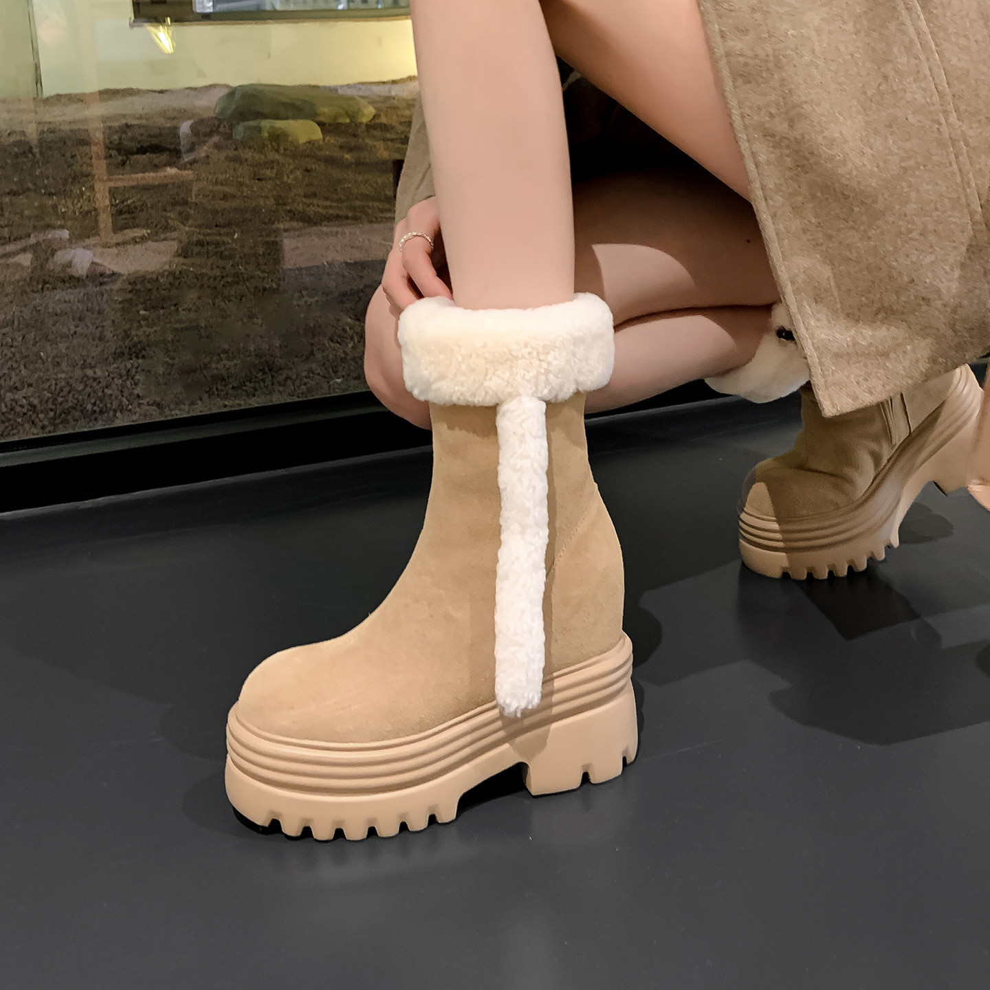 15cm内增高厚底雪地靴女冬季