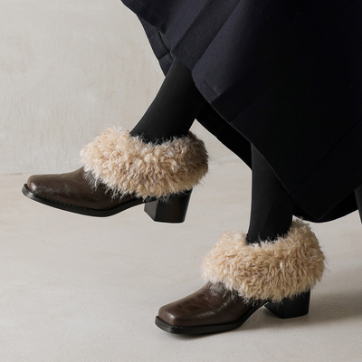 5cm毛毛鞋一脚蹬复古加绒保暖