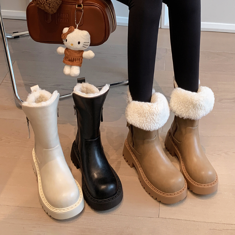 雪地靴女冬季加绒加厚羊毛棉鞋