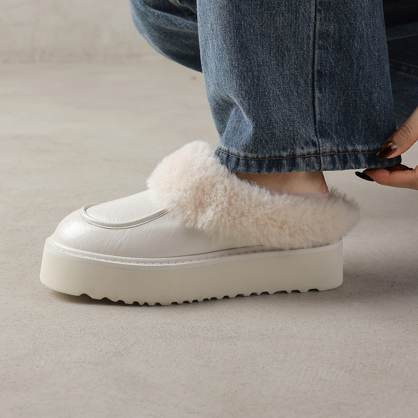 4cm增高毛毛拖鞋女冬外穿2025新