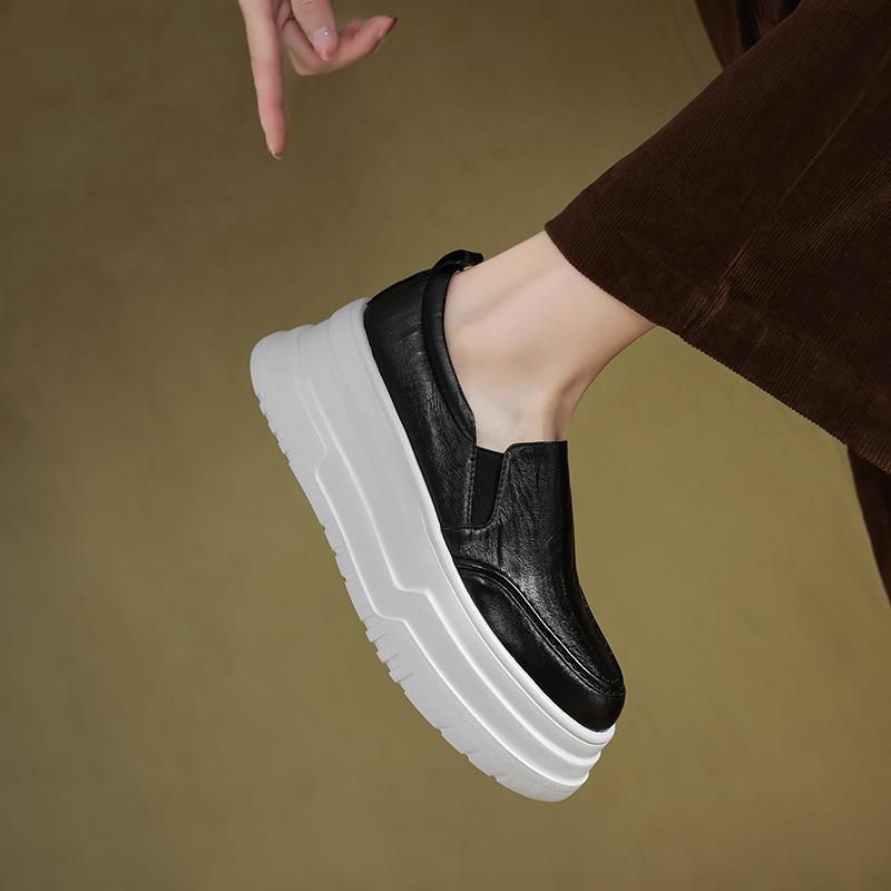 松糕一脚蹬休闲百搭高跟复古单鞋