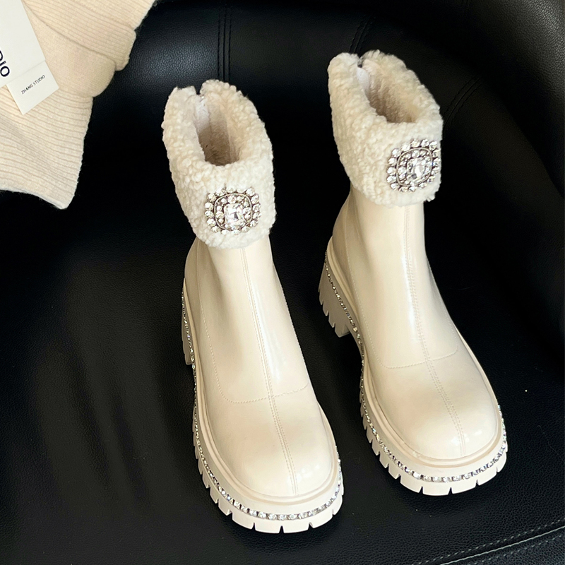 羊毛雪地靴加绒加厚保暖短靴棉鞋