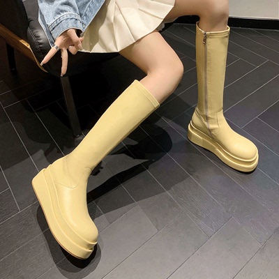 真皮厚底过膝2024年秋冬骑士靴