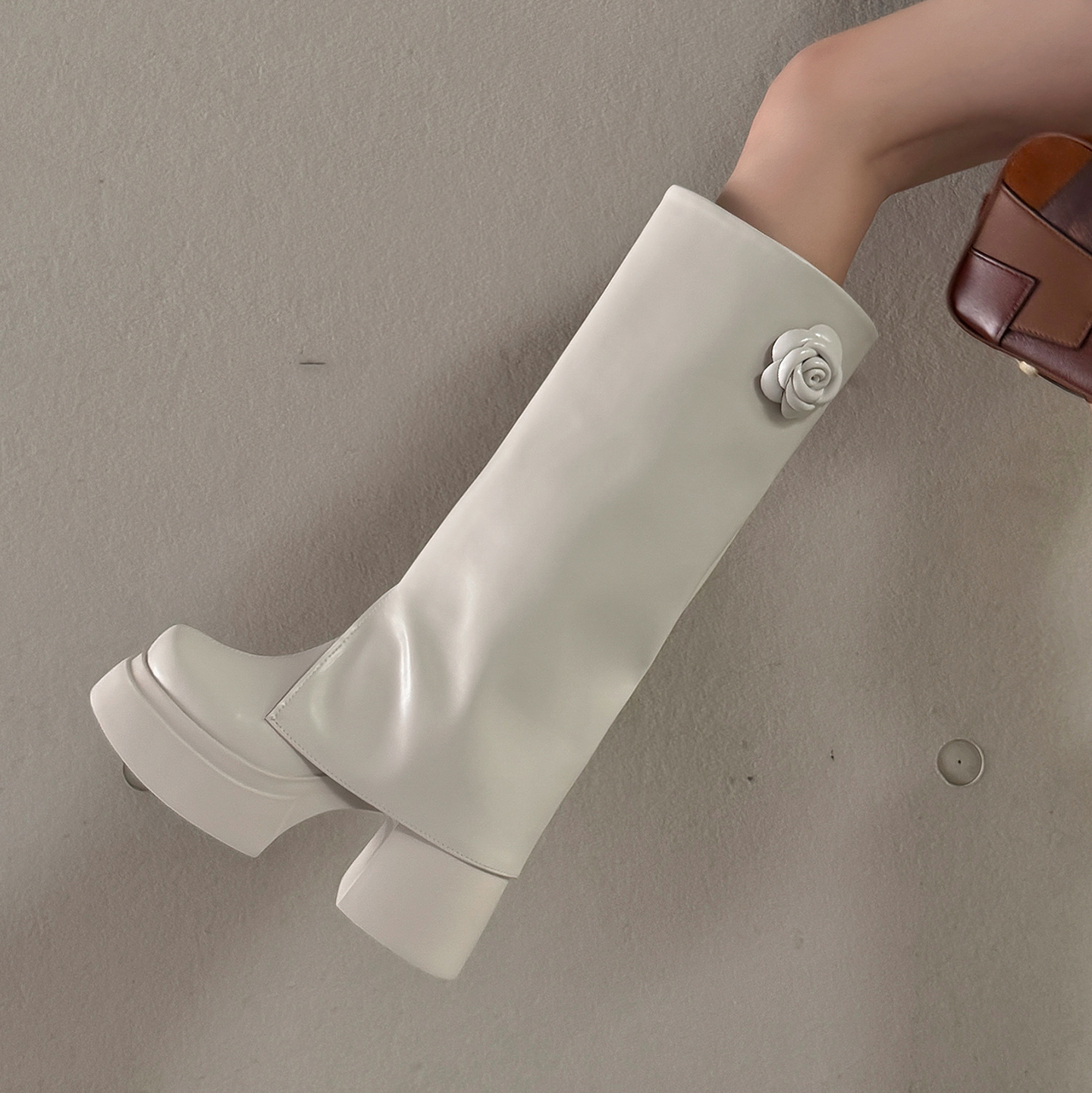 欧美厚底高跟裤管靴不过膝骑士靴