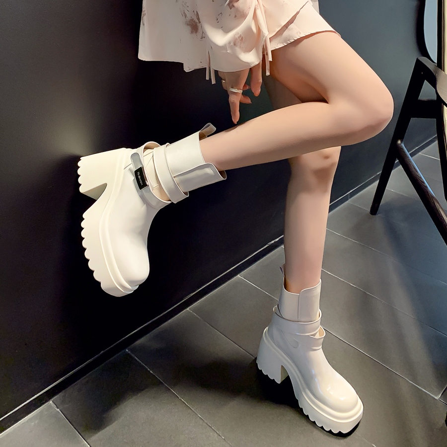 辣妹街头甜酷时尚百搭厚底短靴女